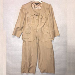 NWOT Liz Claiborne Tan Linen 2 Pc. Business Suit